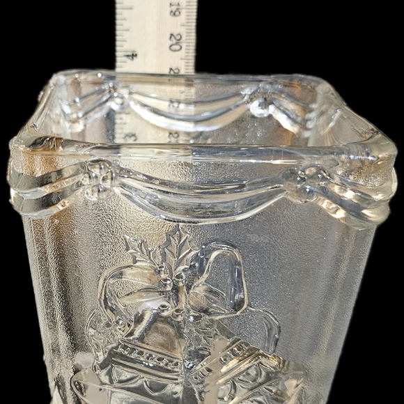 Two Christmas candle holders, one with red poinsettia design and the other Bells - Picture 7 of 15